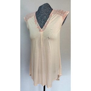 Anthropologie Little Yellow Bottom V-neck Blouse M